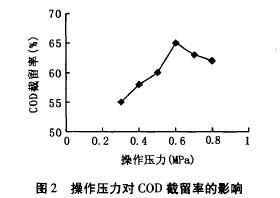 納濾膜，廢水滲透液，COD，去除效果